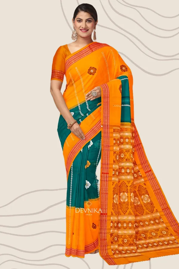 Leaf_Green_Cotton_Handloom_Bomkai_Saree_For_Women
