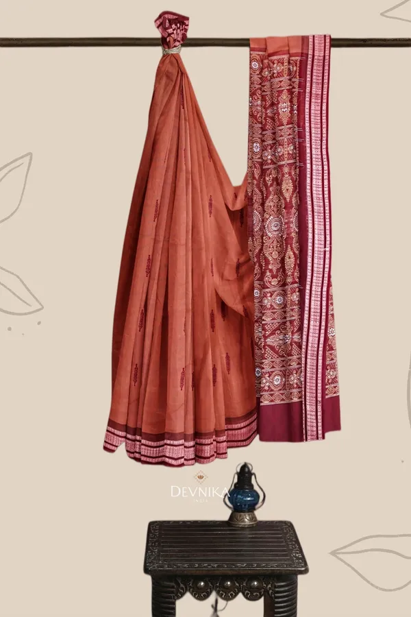 Light_Brown_Cotton_Bomkai_Handloom_Saree_For_Women