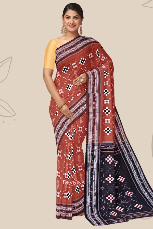 Light_Brown_Cotton_Body_Pasapalli_Handloom_Saree_For_Women