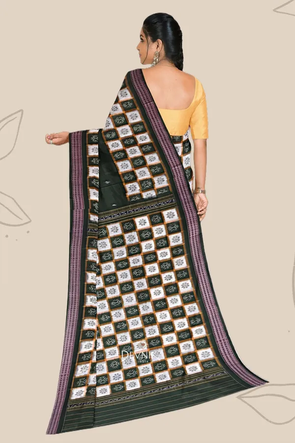 Dark_Olive_Green_Cotton_Border_Pasapalli_Handloom_Saree_For_Women