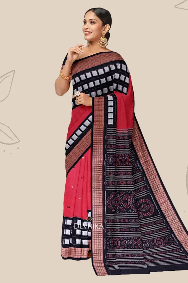 Red_Cotton_Border_Pasapalli_Handloom_Saree_For_Women