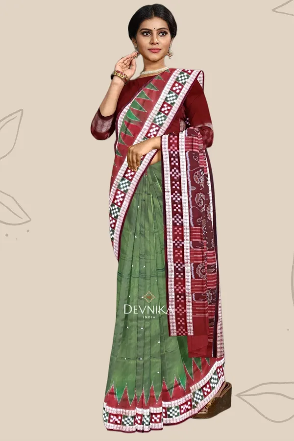 Emerald_Green_Silk_Border_Pasapalli_Handloom_Saree_For_Women