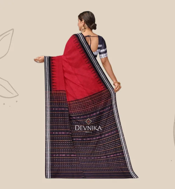 Red_Cotton_Handloom_Bapta_Saree_For_Women
