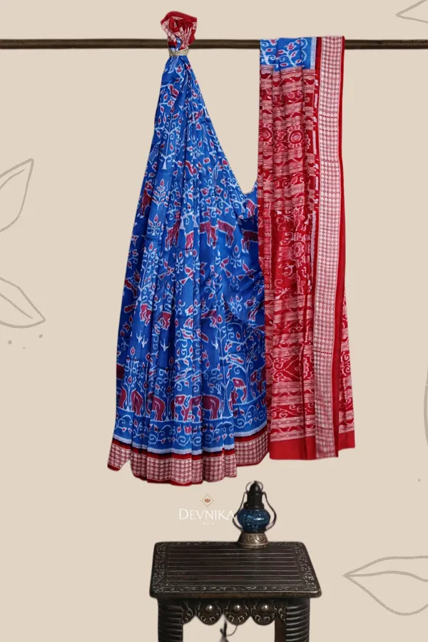 Blue_Silk_Body_Bandha_Handloom_Saree_For_Women