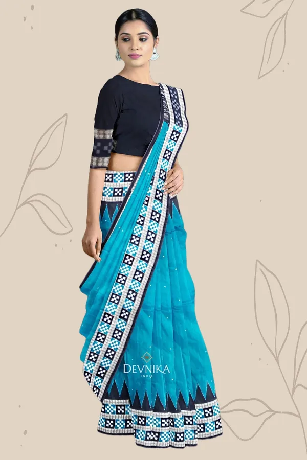 Teal_Silk_Pasapalli_Buti_Bomkai_Odisha_Handloom_Saree_For_Women