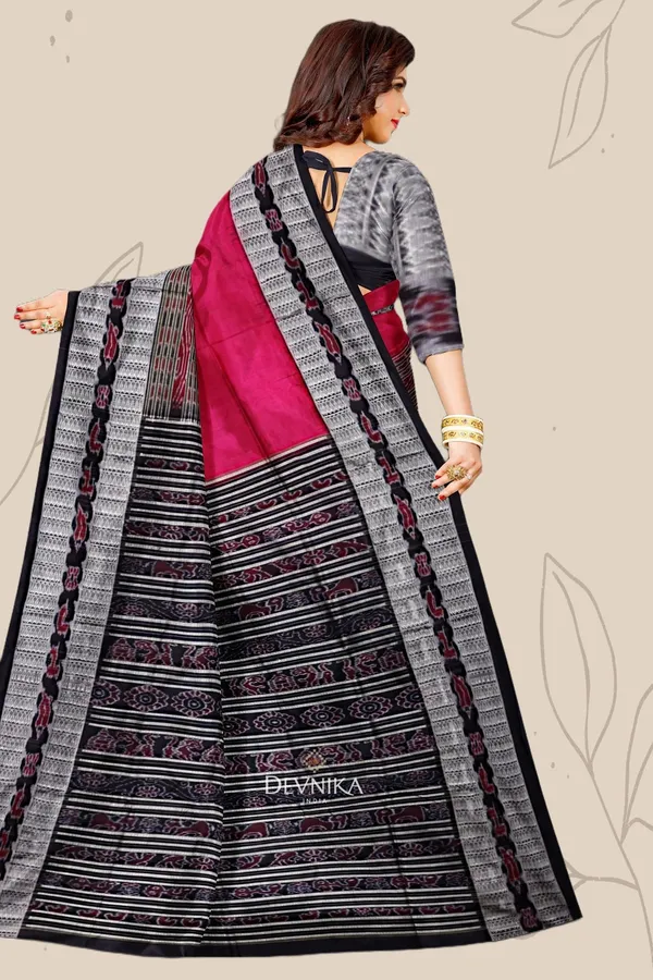 Hot_Pink_Silk_Pasapalli_Bichitrapuri_Handloom_Saree_For_Women