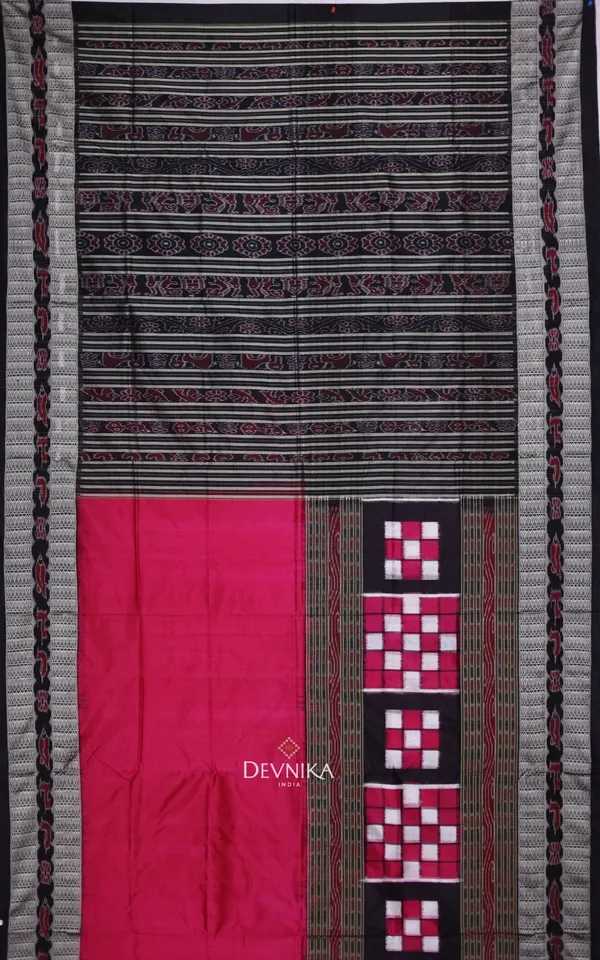 Hot_Pink_Silk_Pasapalli_Bichitrapuri_Handloom_Saree_For_Women