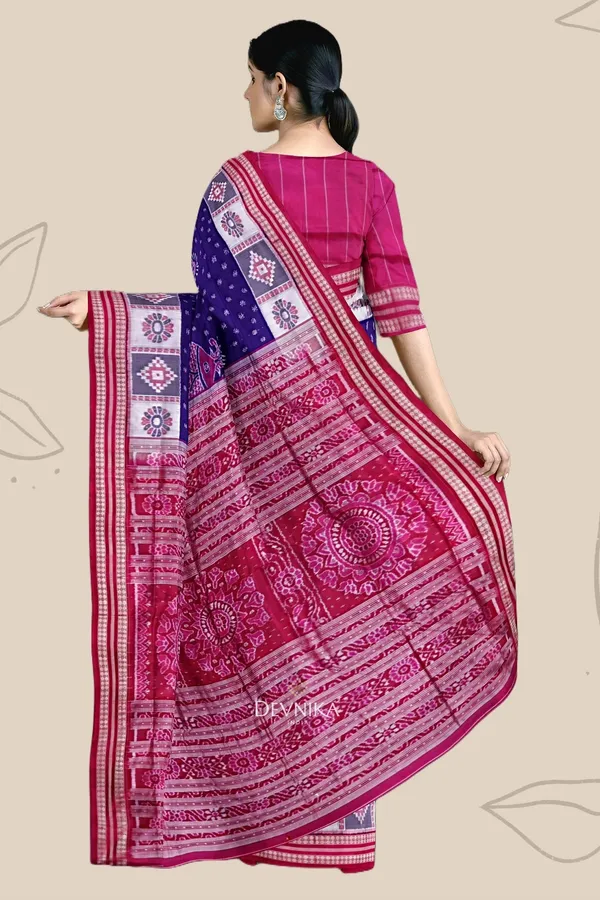 Blue_Violet_Silk_Fish_Bandha_Handloom_Saree_For_Women