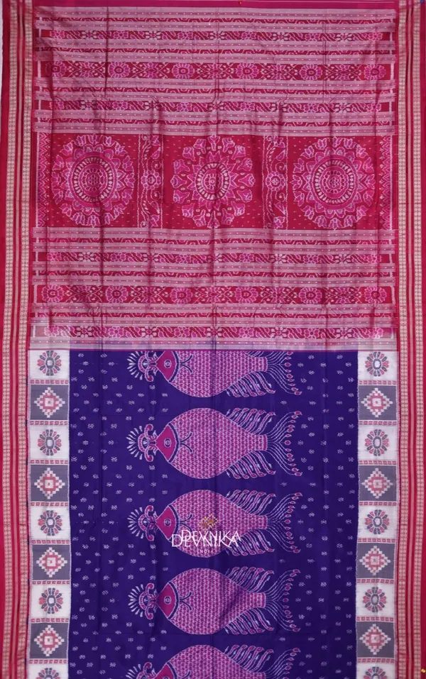 Blue_Violet_Silk_Fish_Bandha_Handloom_Saree_For_Women