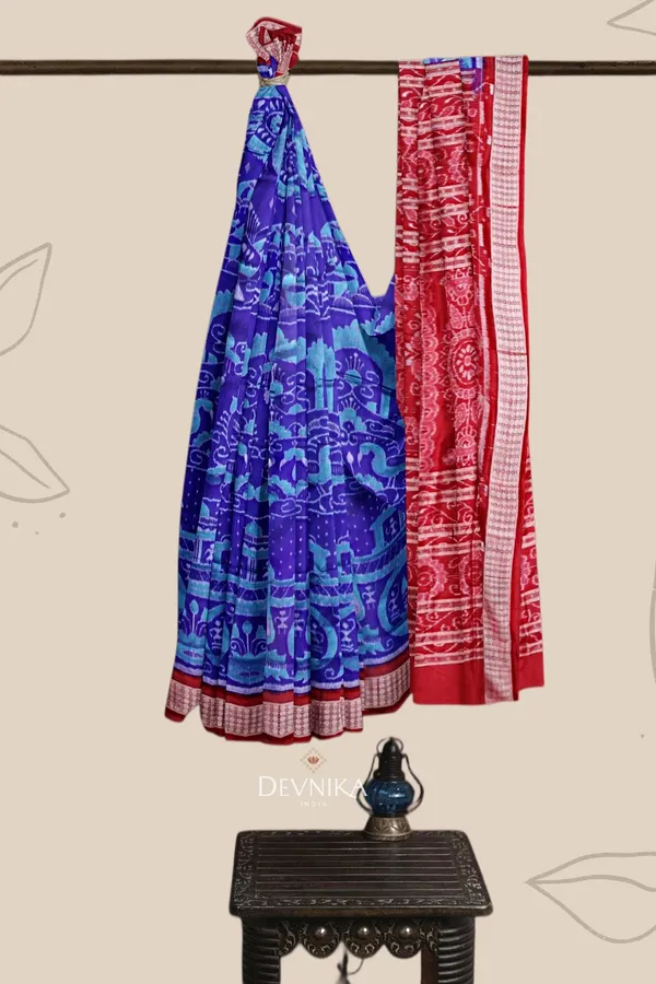 Blue_Tissue_Silk_Body_Bandha_Handloom_Saree_For_Women
