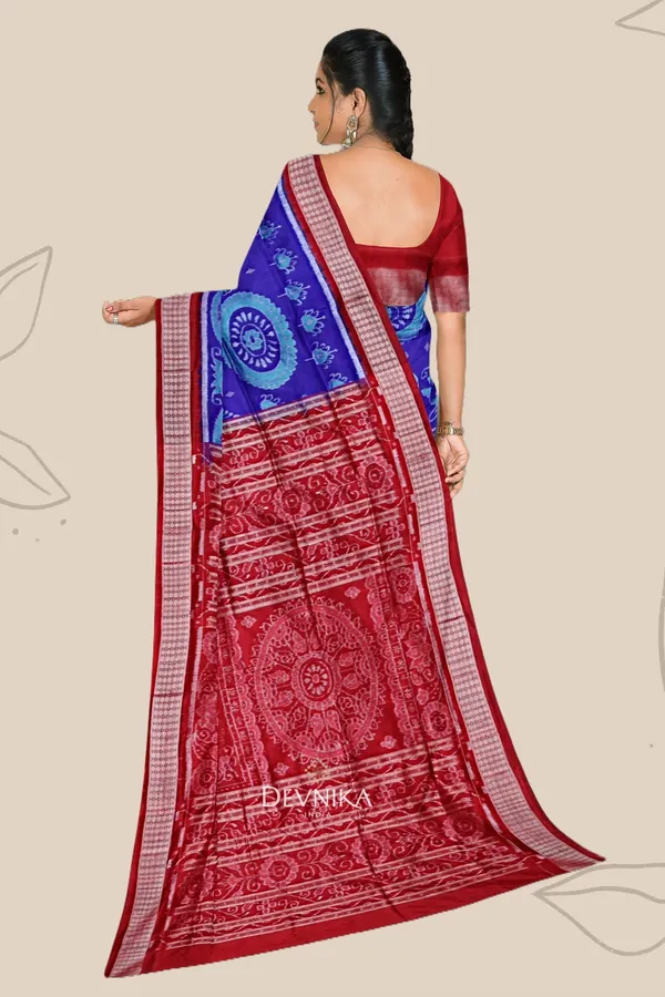 Blue_Tissue_Silk_Body_Bandha_Handloom_Saree_For_Women