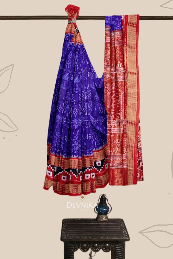 Blue_Violet_Tissue_Silk_Body_Bandha_Handloom_Saree_For_Women