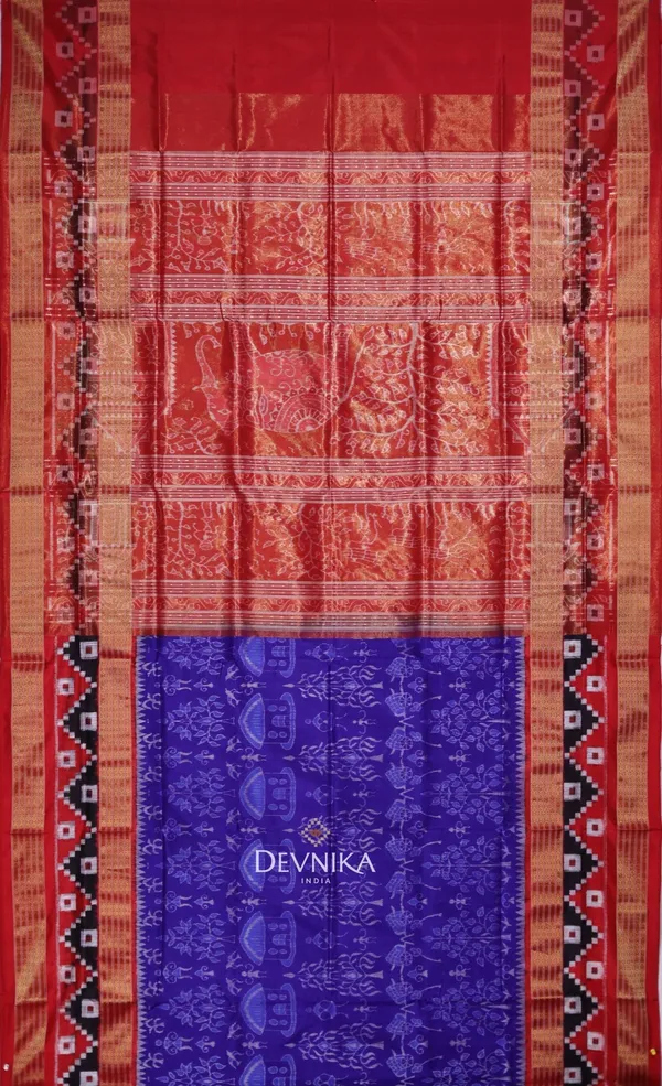 Blue_Violet_Tissue_Silk_Body_Bandha_Handloom_Saree_For_Women