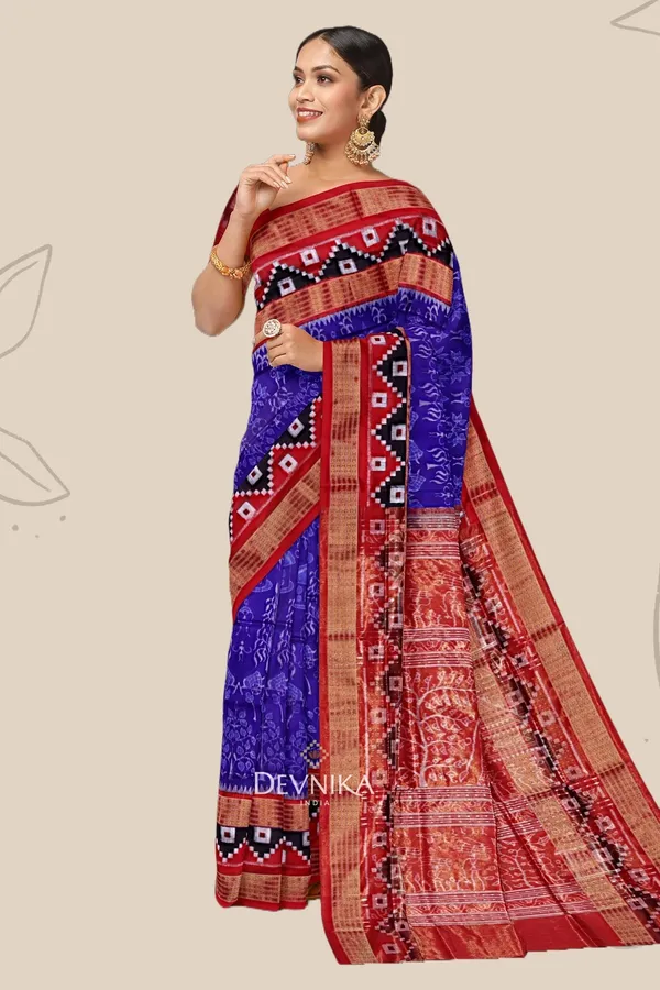 Blue_Violet_Tissue_Silk_Body_Bandha_Handloom_Saree_For_Women