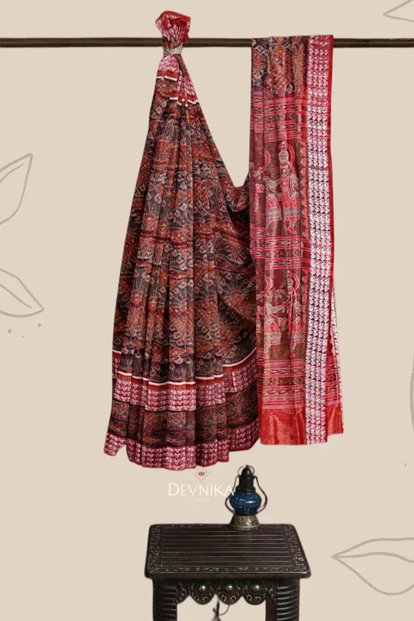 Golden_Yellow_Tissue_Silk_Body_Bandha_Handloom_Saree_For_Women