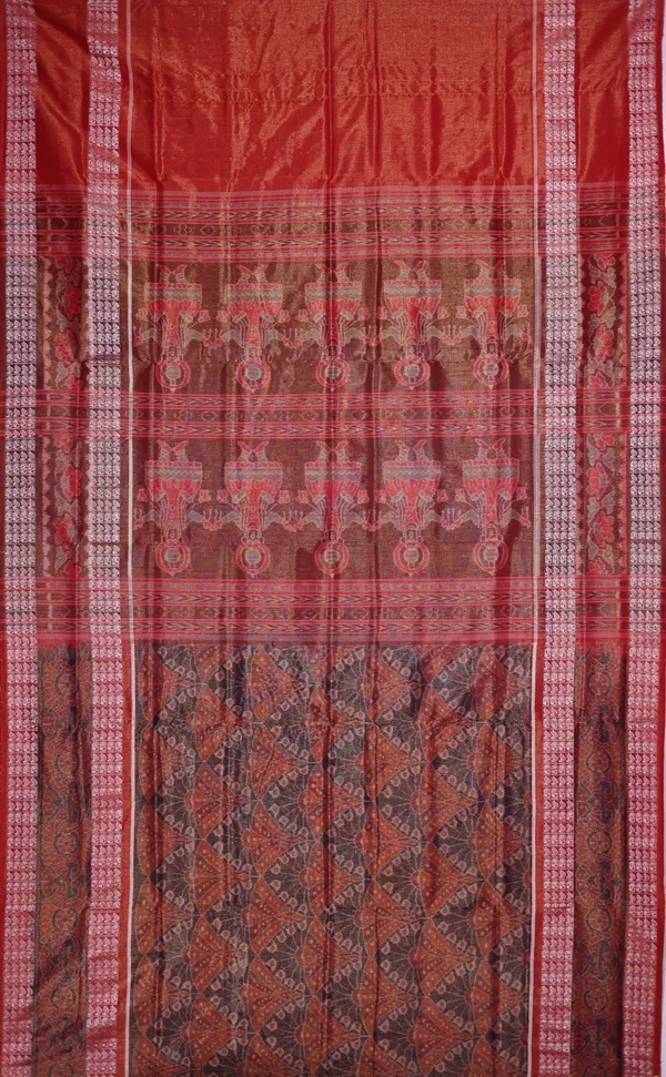 Golden_Yellow_Tissue_Silk_Body_Bandha_Handloom_Saree_For_Women