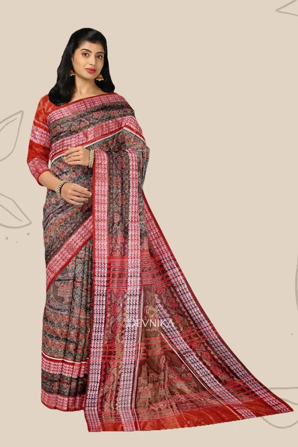 Golden_Green_Tissue_Silk_Body_Bandha_Handloom_Saree_For_Women