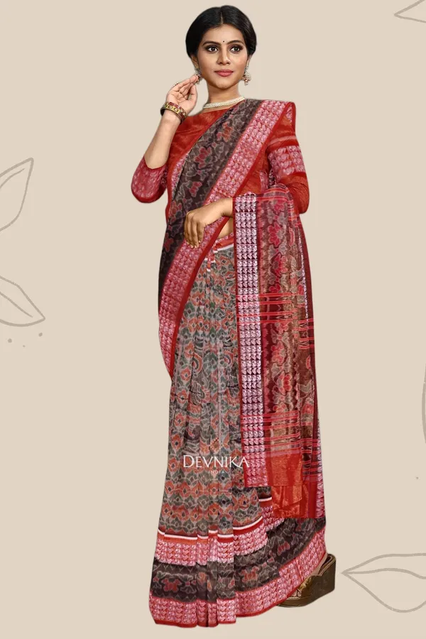 Golden_Green_Tissue_Silk_Body_Bandha_Handloom_Saree_For_Women