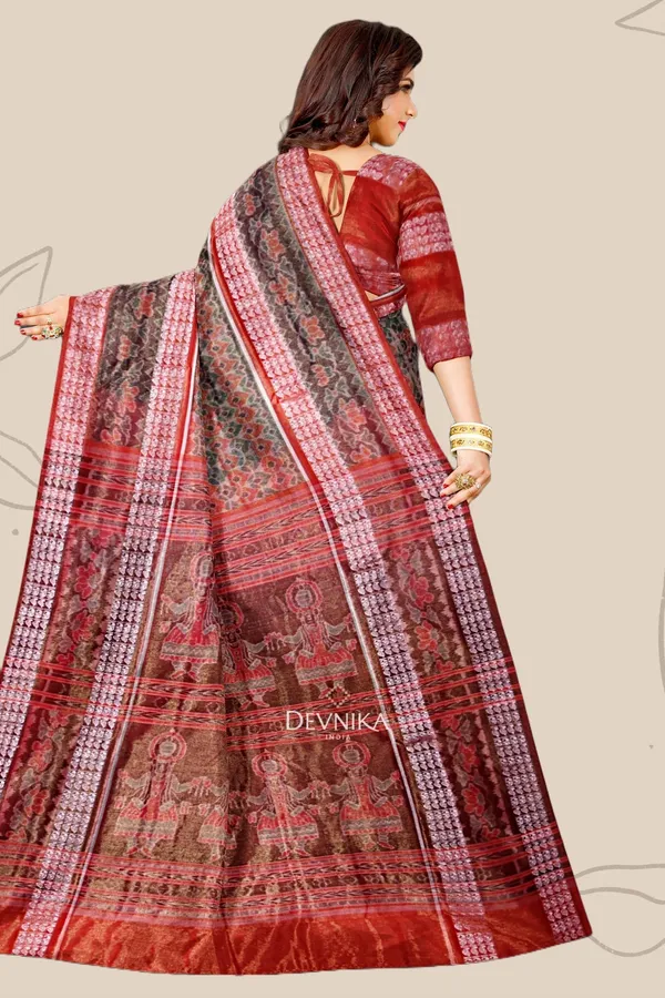Golden_Green_Tissue_Silk_Body_Bandha_Handloom_Saree_For_Women