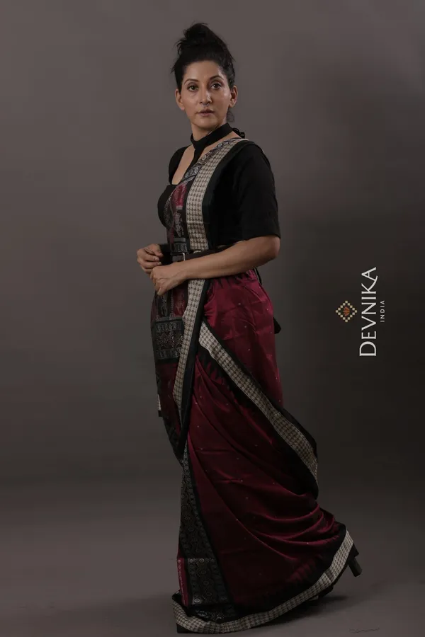 Magenta_Silk_Handloom_Body_Bomkai_Saree_For_Women