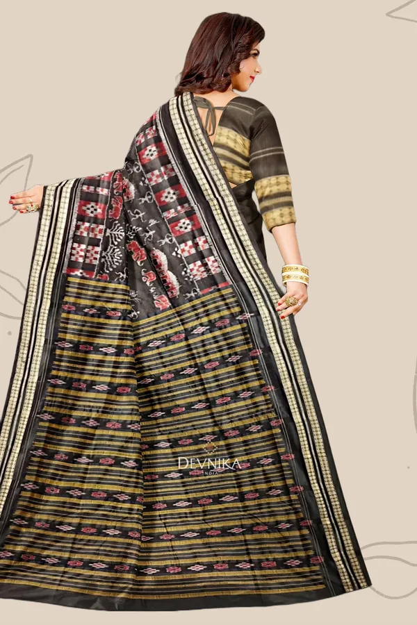 Black_Maroon_Silk_Body_Bandha_Handloom_Saree_For_Women