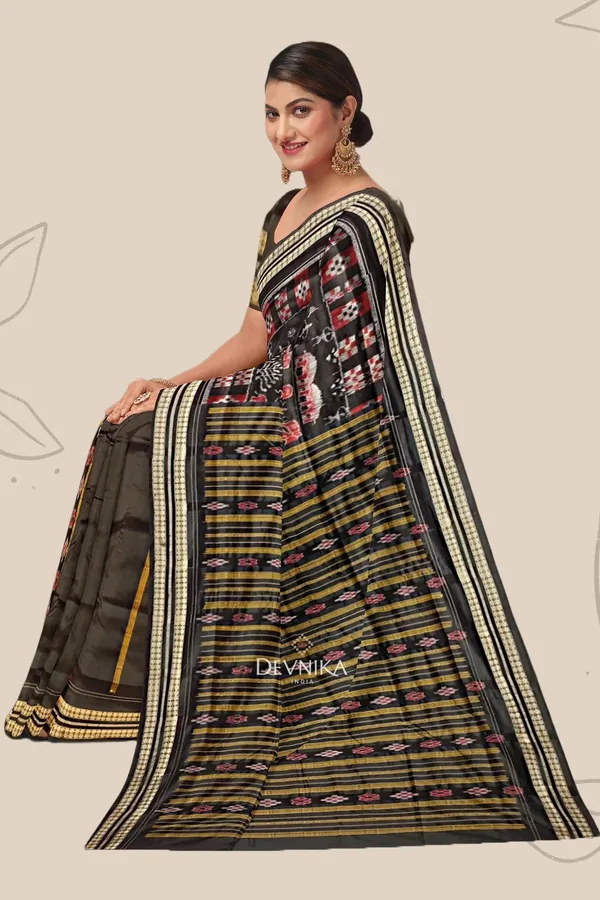 Black_Maroon_Silk_Body_Bandha_Handloom_Saree_For_Women