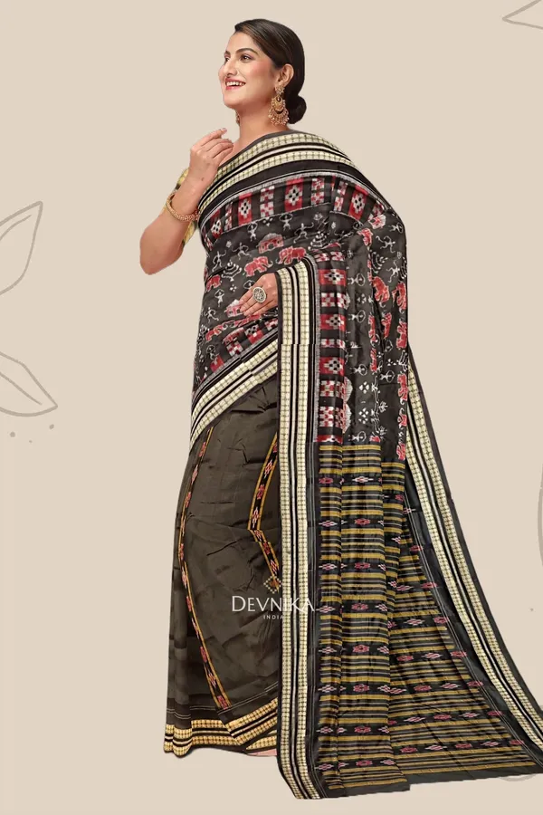 Black_Maroon_Silk_Body_Bandha_Handloom_Saree_For_Women