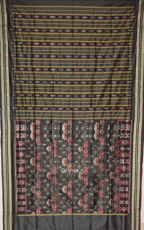 Black_Maroon_Silk_Body_Bandha_Handloom_Saree_For_Women