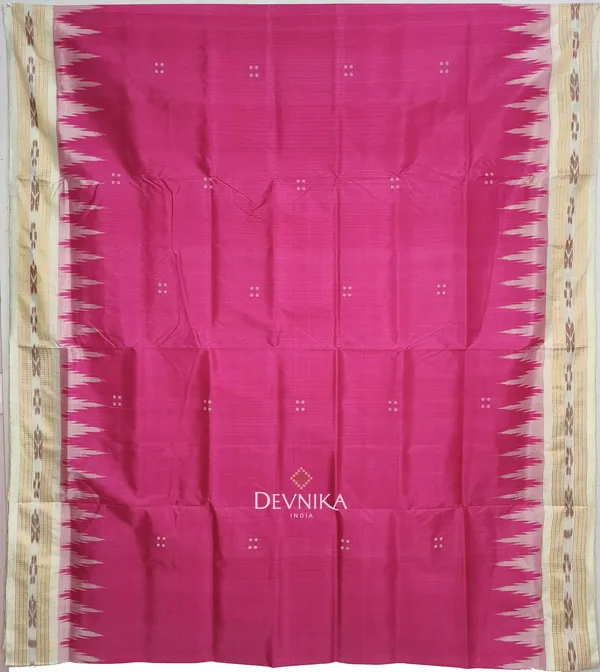 Pink_Silk_Big_Temple_Border_Khandua_Pata_Saree_For_Women