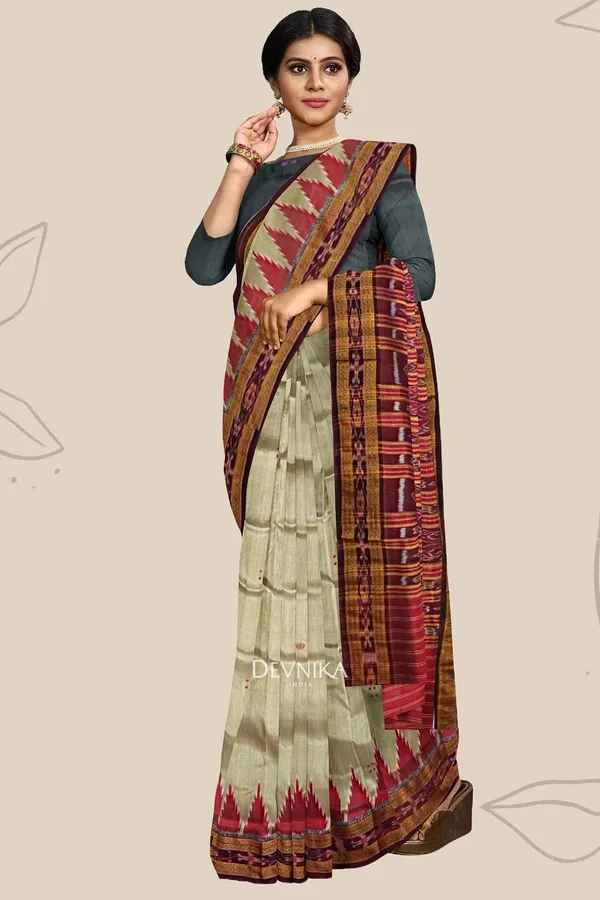 Gold_Silk_Khandua_Pata_Temple_Border_Saree_For_Women