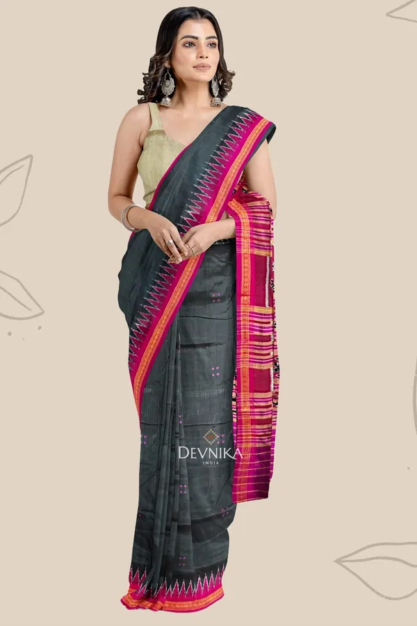 Black_Silk_Khandua_Pata_Temple_Border_Saree_For_Women