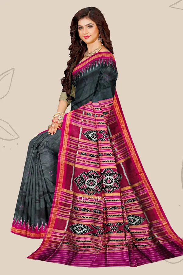 Black_Silk_Khandua_Pata_Temple_Border_Saree_For_Women