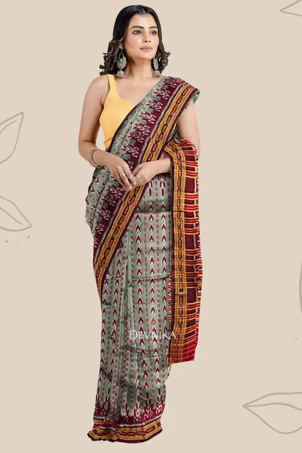 Gray_Silk_Dhanapatri_Khandua_Pata_Saree_For_Women