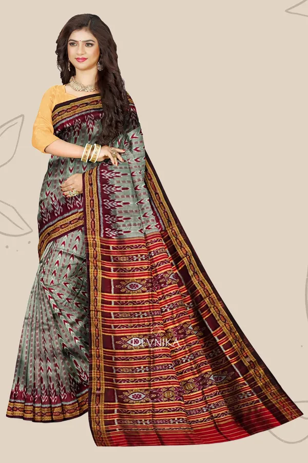 Gray_Silk_Dhanapatri_Khandua_Pata_Saree_For_Women