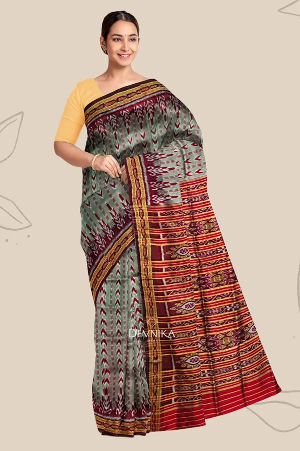 Gray_Silk_Dhanapatri_Khandua_Pata_Saree_For_Women
