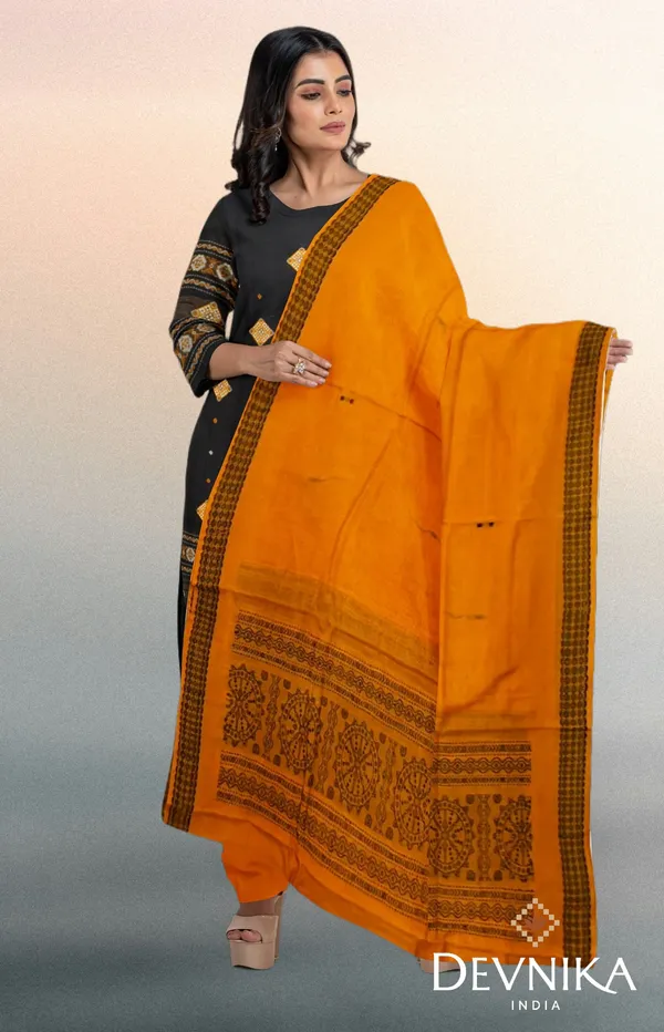 Black_Color_Top_With_Yellow_Color_Pant_&_Dupatta