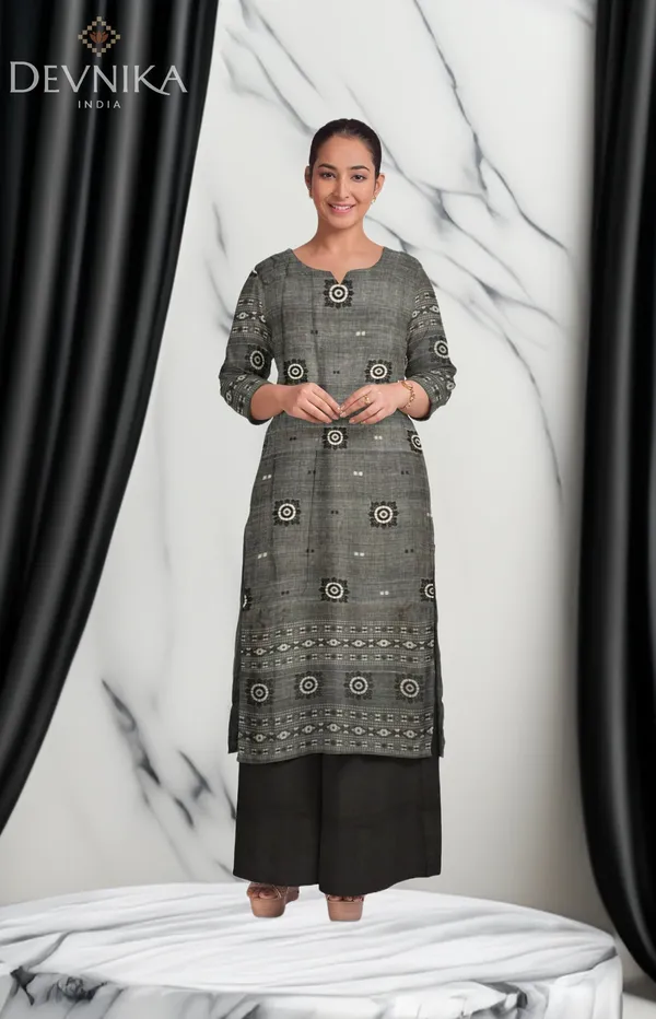 Grey_Color_Top_With_Black_Color_Pant_&_Dupatta