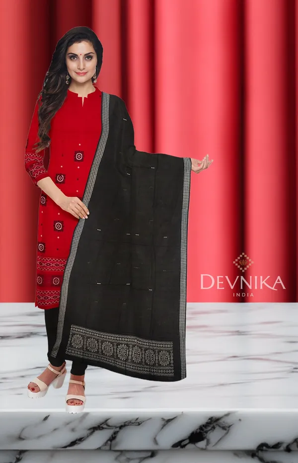 Red_Color_Top_With_Black_Color_Pant_&_Dupatta