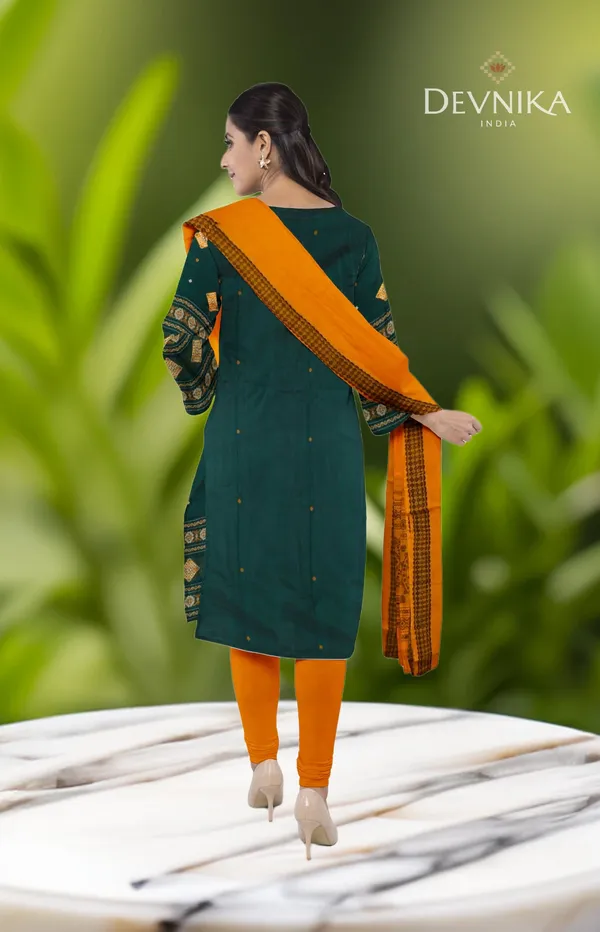 Green_Color_Top_With_Red_Color_Pant_&_Dupatta