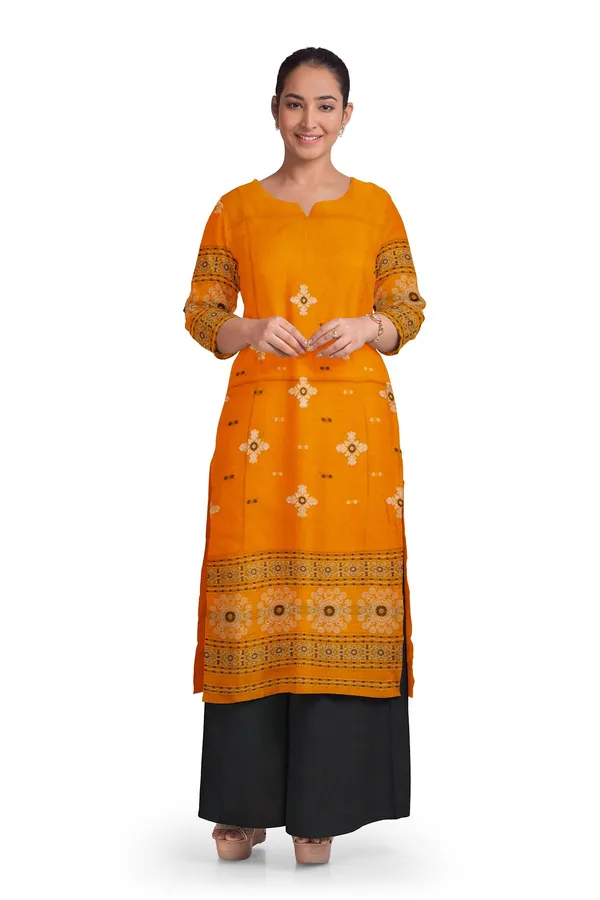 Yellow_Color_Top_With_Black_Color_Pant_&_Dupatta