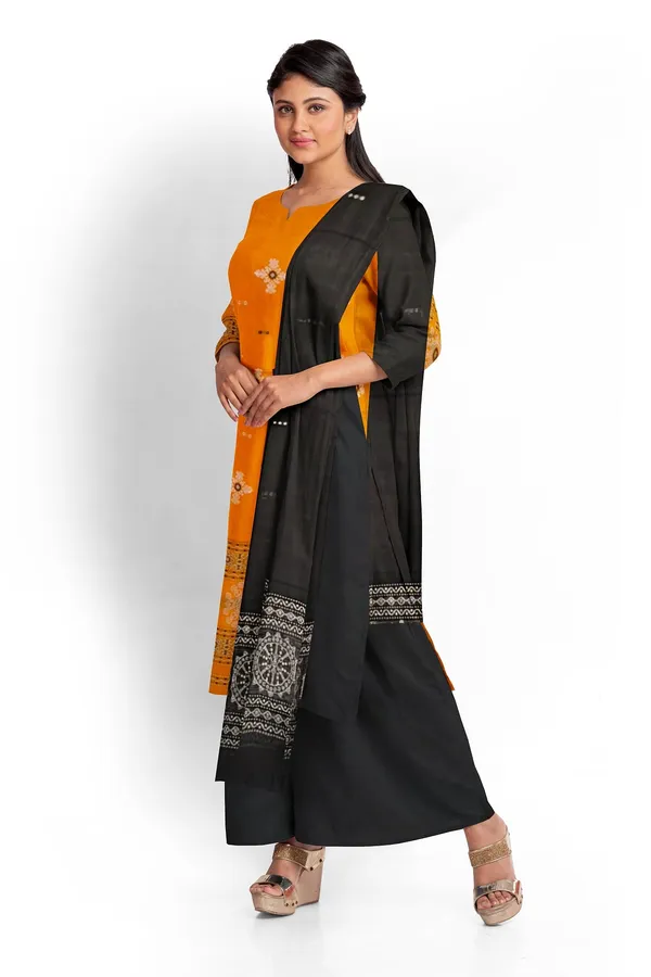 Yellow_Color_Top_With_Black_Color_Pant_&_Dupatta