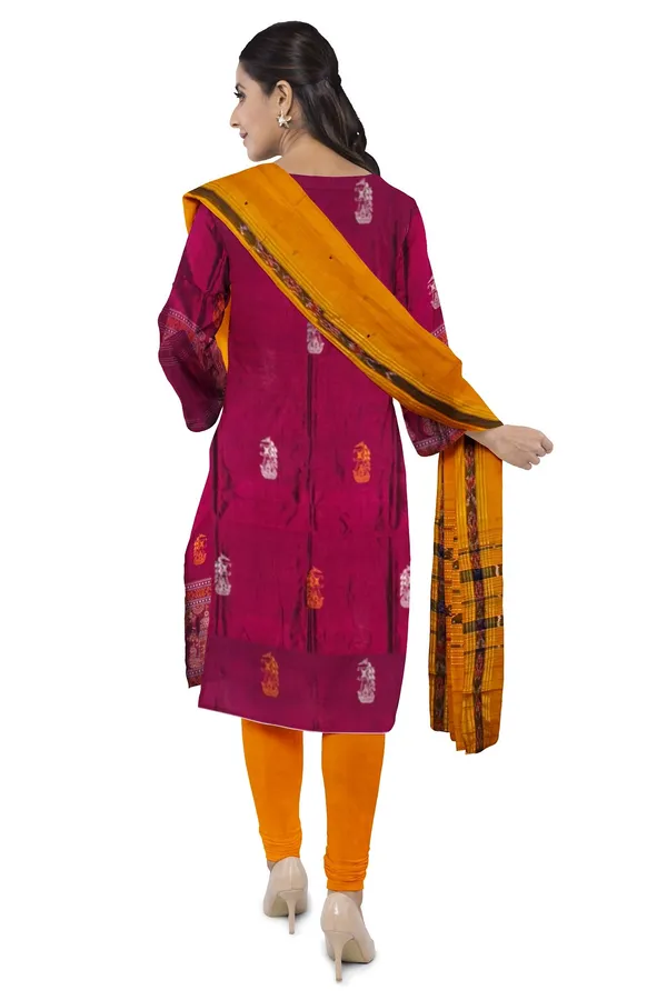 Deep_magenta_Color_Top_With_Yellow_Color_Pant_&_Dupatta