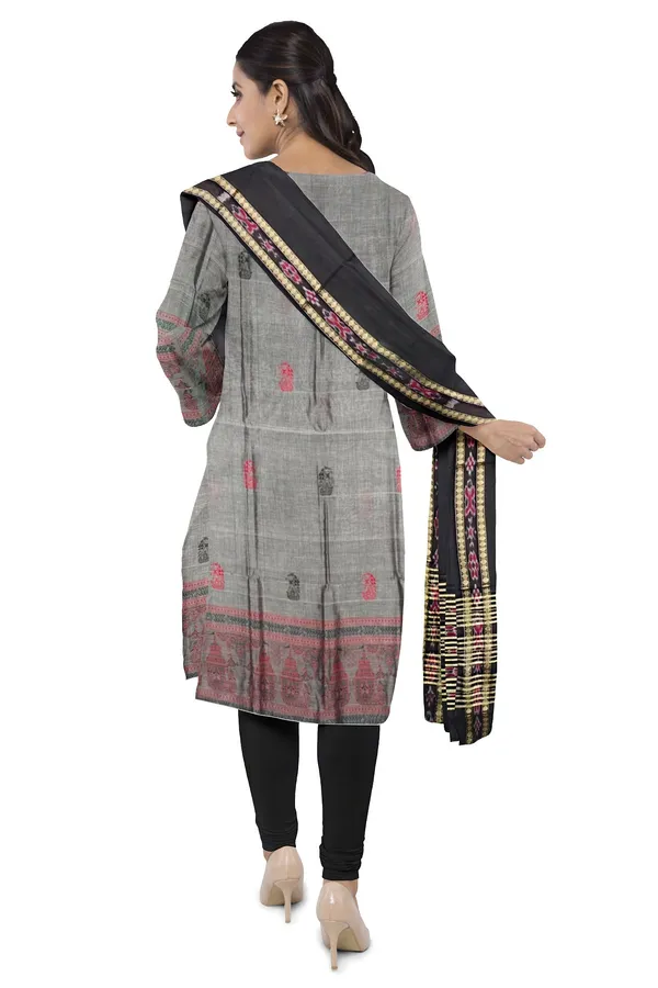 Grey_Color_Top_With_Black_Color_Pant_&_Dupatta