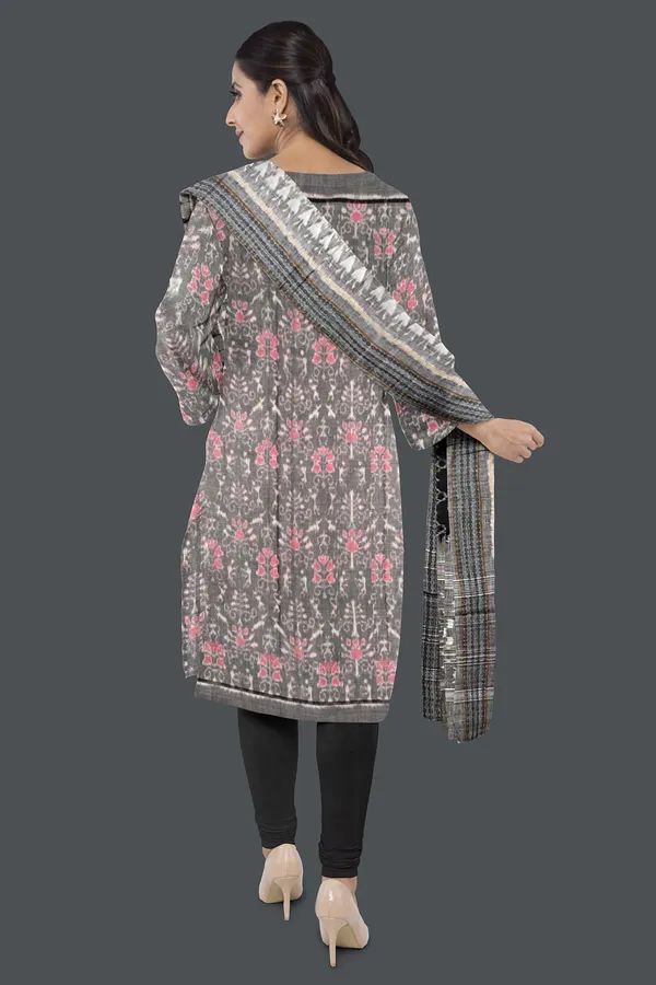 Steel_Color_Top_With_Black_Color_Pant_&_Dupatta