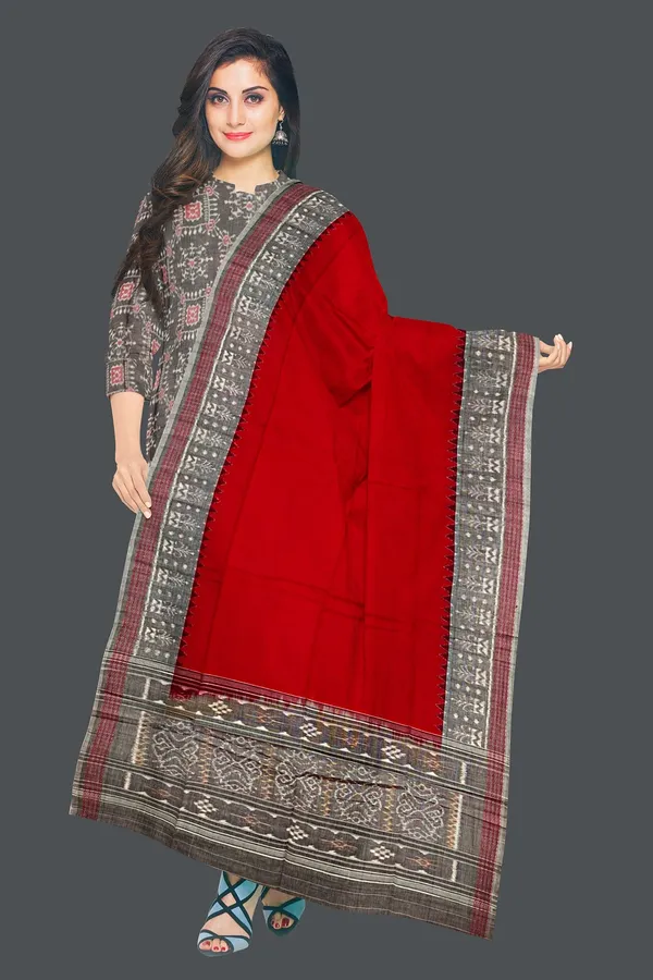 Redish_silver_Color_Top_With_Red_Color_Pant_&_Dupatta