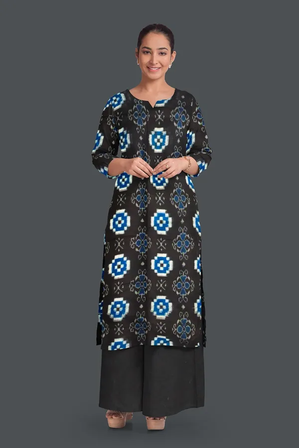 Black_Color_Top_With_Black_Color_Pant_&_Blue_Color_Dupatta