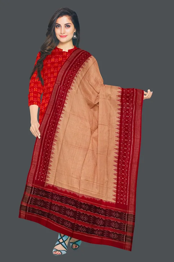 Red_Color_Top_With_Peach_Color_Pant_&_Dupatta
