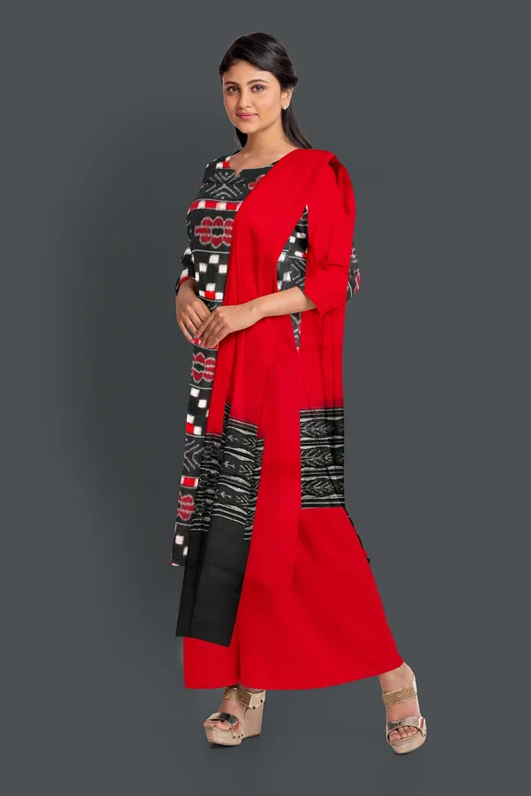 Black_Color_Top_With_Red_Color_Pant_&_Dupatta
