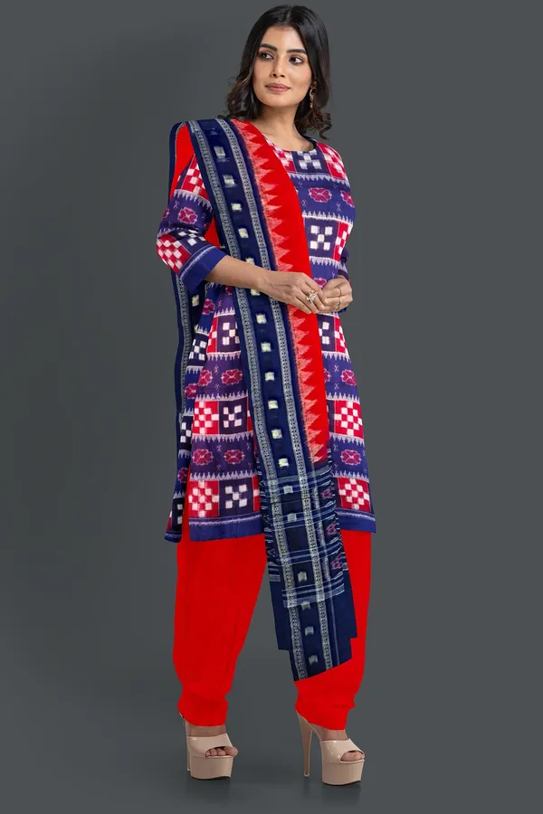 Blue_Color_Top_With_Red_Color_Pant_&_Dupatta