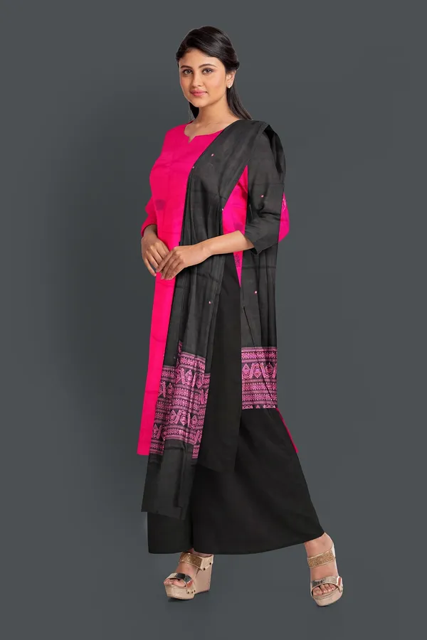 Pink_Color_Top_With_Black_Color_Pant_&_Dupatta